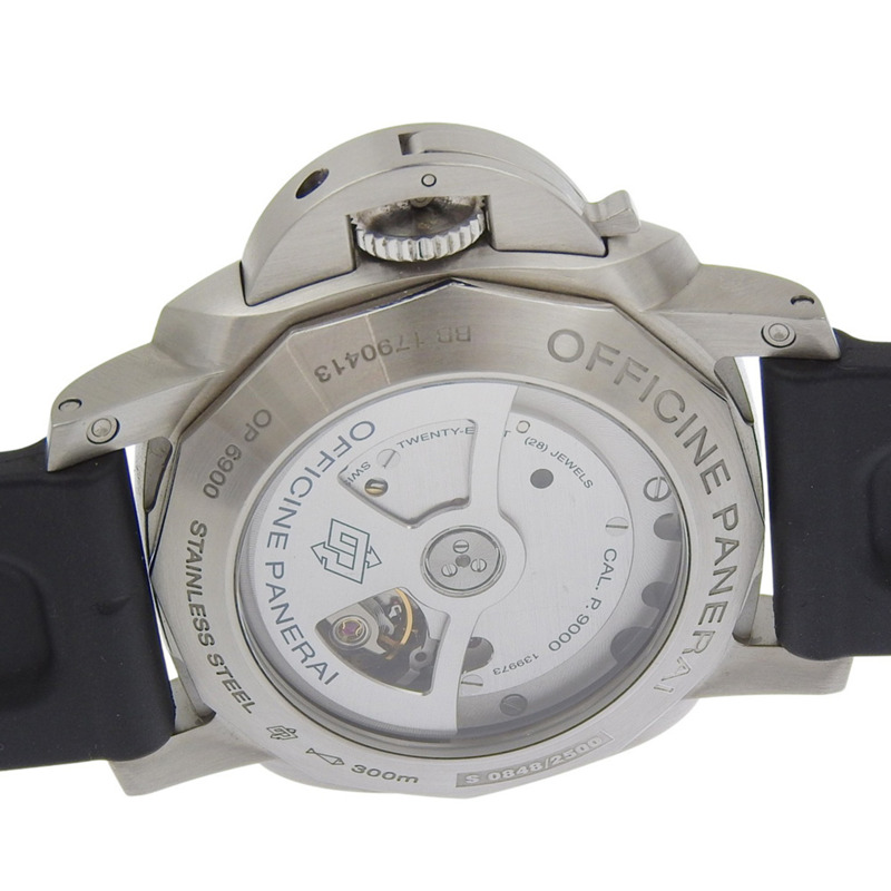 沛納海 Luminor Marina 男士腕錶 OP6900 機芯 P9000 PAM00312 不鏽鋼與橡膠錶帶 自動上鍊 小秒針 黑色錶盤-5