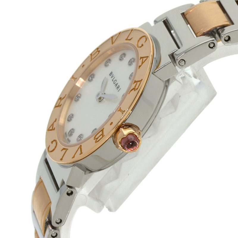 寶格麗 BBLP26SG 女士腕錶，精鋼/SSx18KPG/18KPG-4