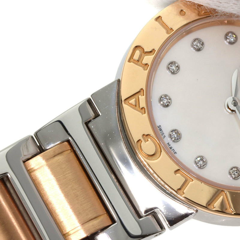 寶格麗 BBLP26SG 女士腕錶，精鋼/SSx18KPG/18KPG-12