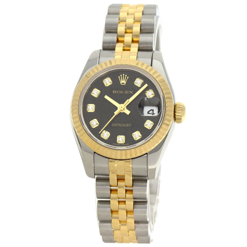 勞力士 179173G Datejust 10P 鑲鑽腕錶 不鏽鋼/SSx18K黃金/18K黃金 女士勞力士-0