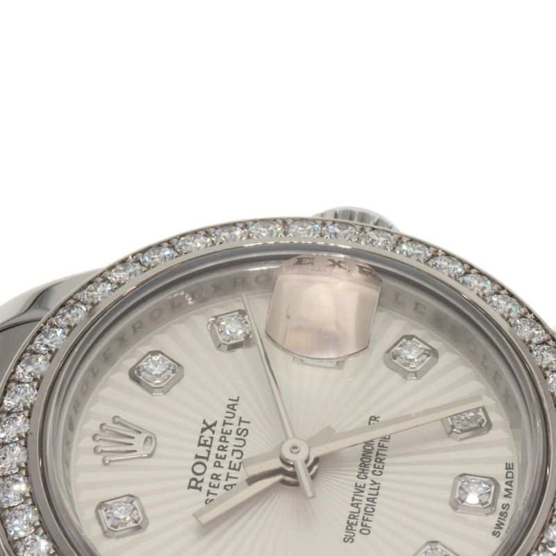 勞力士 179384G Datejust 10 件組鑲鑽錶圈腕錶，精鋼/SS/18K 白金材質，鑲鑽，女士款-23