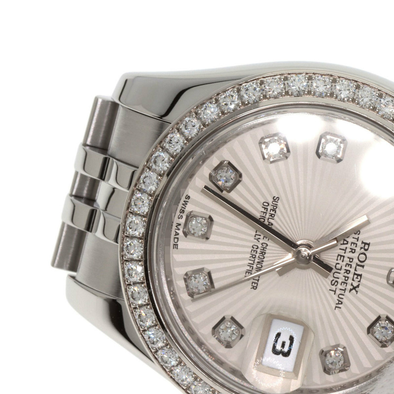 勞力士 179384G Datejust 10 件組鑲鑽錶圈腕錶，精鋼/SS/18K 白金材質，鑲鑽，女士款-29