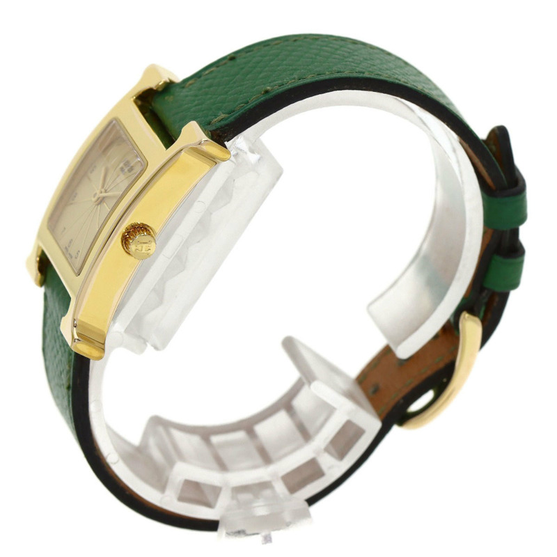 愛馬仕 HH1.201 H 女士腕錶,鍍金/皮革-1