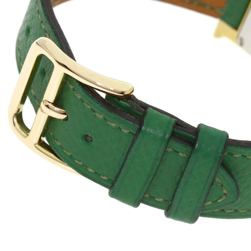 愛馬仕 HH1.201 H 女士腕錶,鍍金/皮革-7