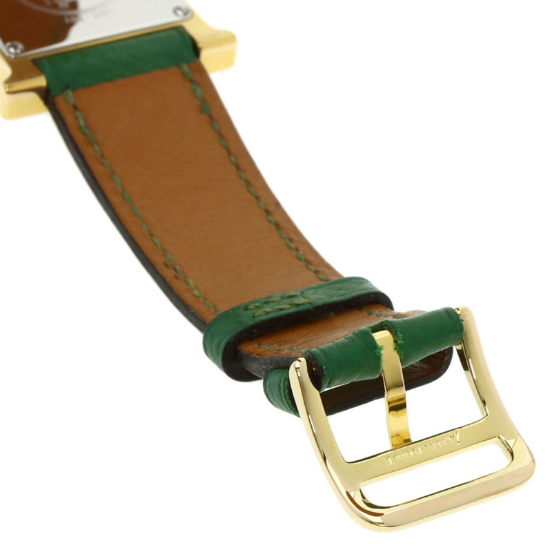 愛馬仕 HH1.201 H 女士腕錶,鍍金/皮革-10