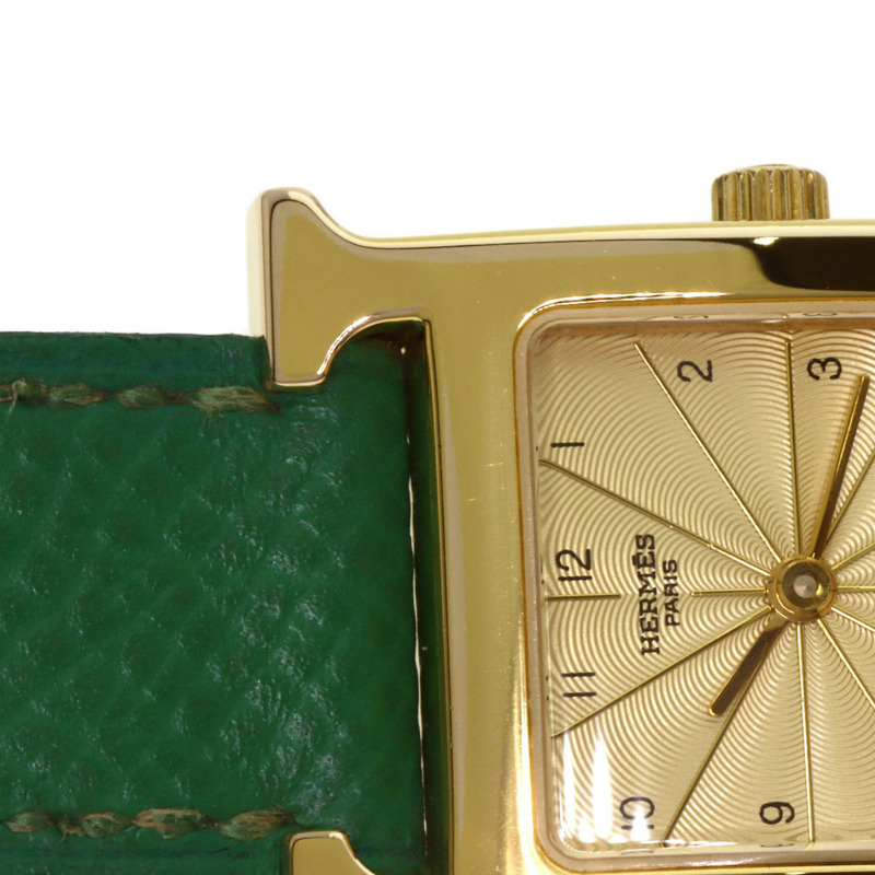 愛馬仕 HH1.201 H 女士腕錶,鍍金/皮革-20