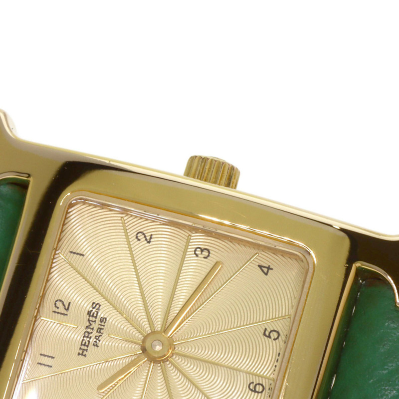 愛馬仕 HH1.201 H 女士腕錶,鍍金/皮革-21