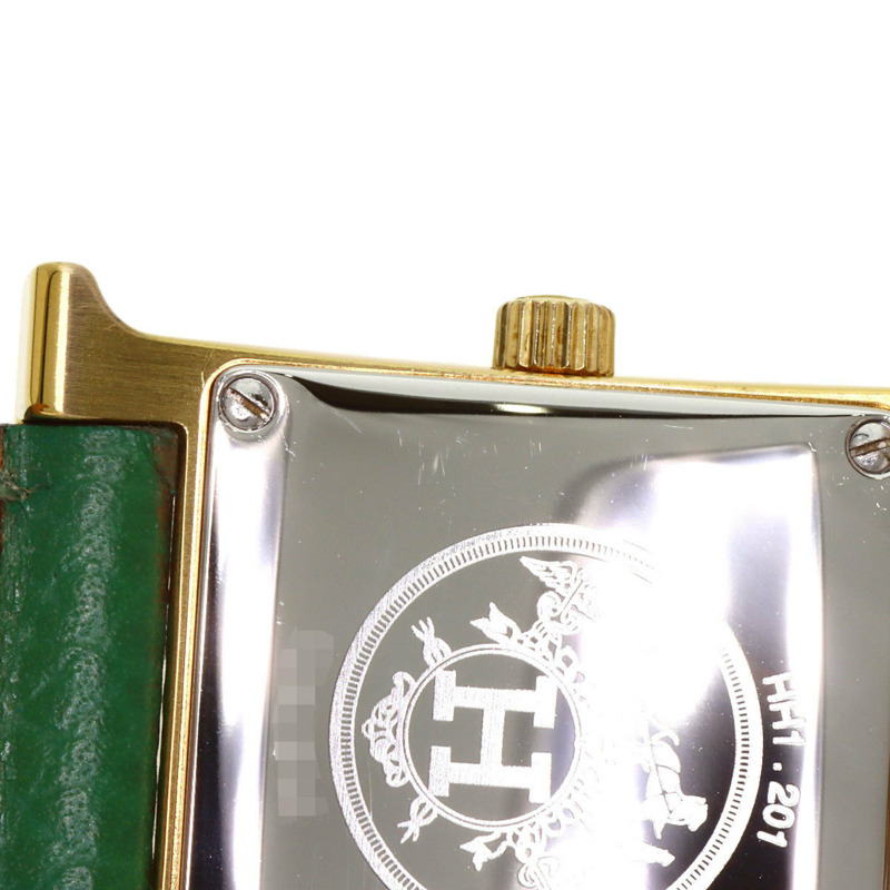 愛馬仕 HH1.201 H 女士腕錶,鍍金/皮革-25