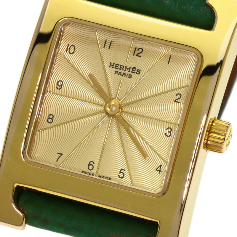 愛馬仕 HH1.201 H 女士腕錶,鍍金/皮革-27