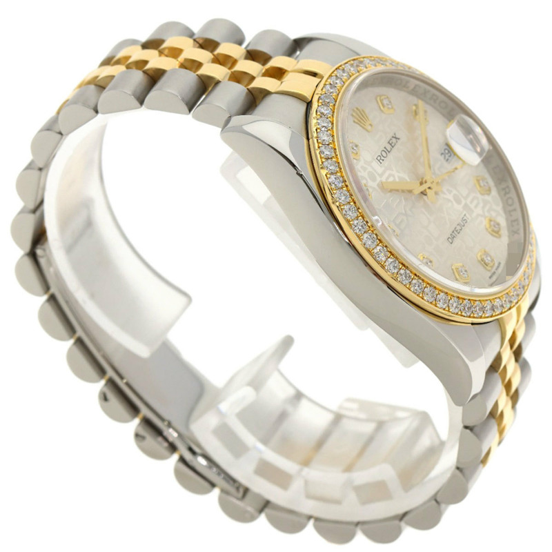 勞力士 116243G Datejust 10P 鑲鑽錶圈腕錶，精鋼/SSx18KG 錶殼，鑲鑽，男士腕錶-1