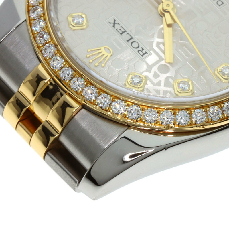 勞力士 116243G Datejust 10P 鑲鑽錶圈腕錶，精鋼/SSx18KG 錶殼，鑲鑽，男士腕錶-15