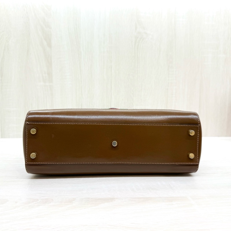 GUCCI原花拼棕牛皮Jackie1961手提托特包649016-5