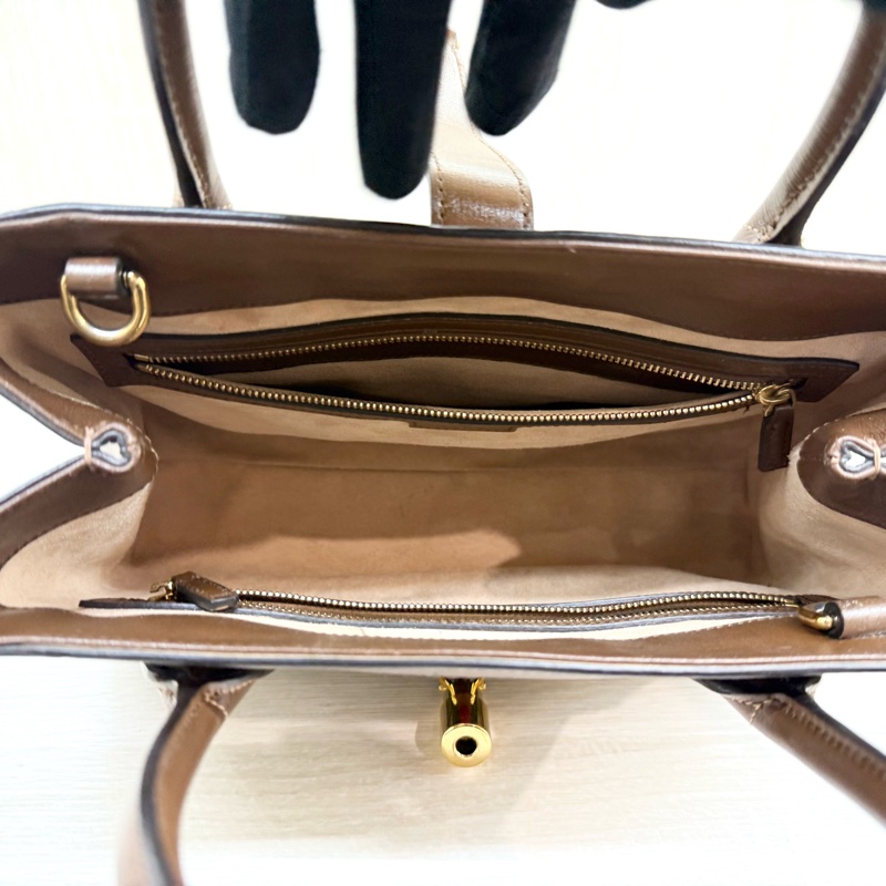 GUCCI原花拼棕牛皮Jackie1961手提托特包649016-7