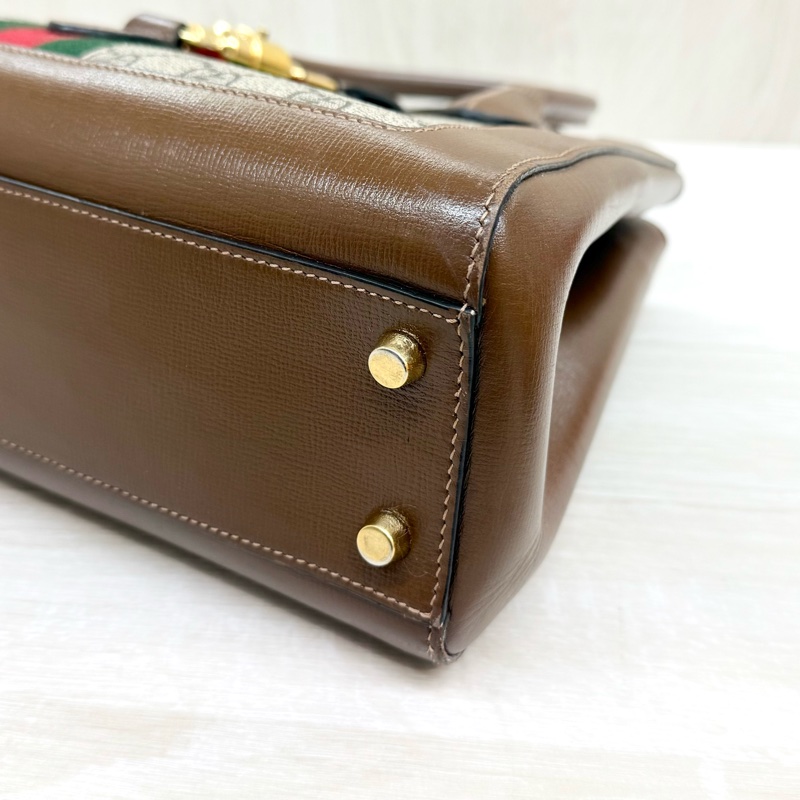 GUCCI原花拼棕牛皮Jackie1961手提托特包649016-12