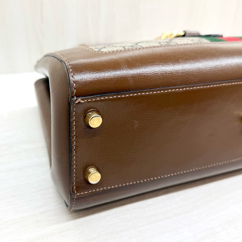 GUCCI原花拼棕牛皮Jackie1961手提托特包649016-13