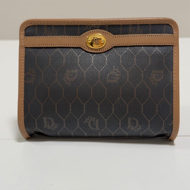 Dior黑色中古蜂巢口金零錢包 中號-2