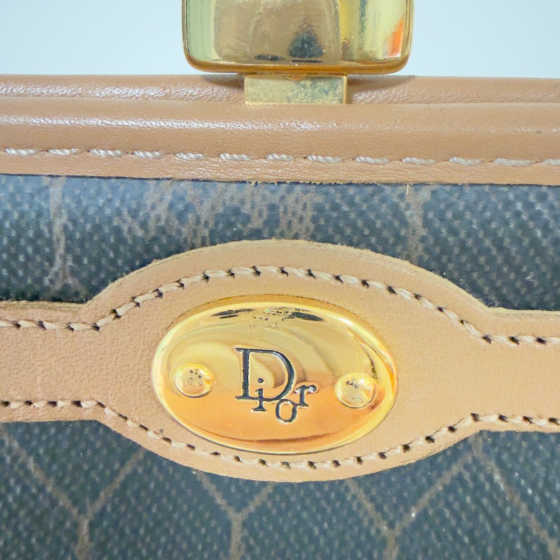 Dior黑色中古蜂巢口金零錢包 中號-14