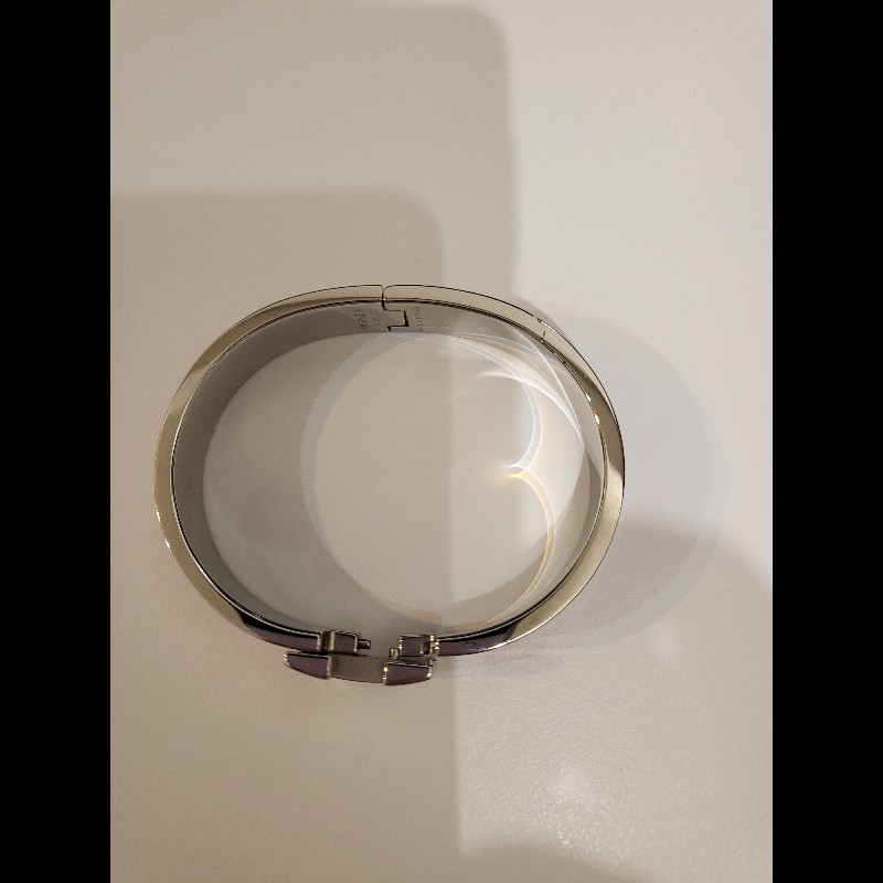 Hermes 愛馬仕Clic H手環 PM,粉銀-8