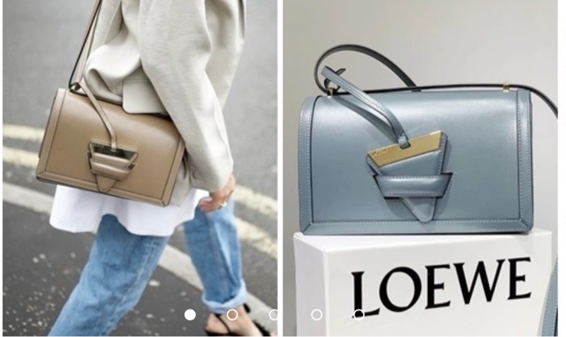 Loewe Barcelona 三角金屬設計皮革（霧霾藍） 中號-1