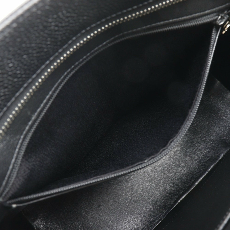 香奈兒復刻版手提包，Coco標誌，絎縫，A01804，魚子醬紋皮革，黑色，A5 Medallion手提包，女士-6