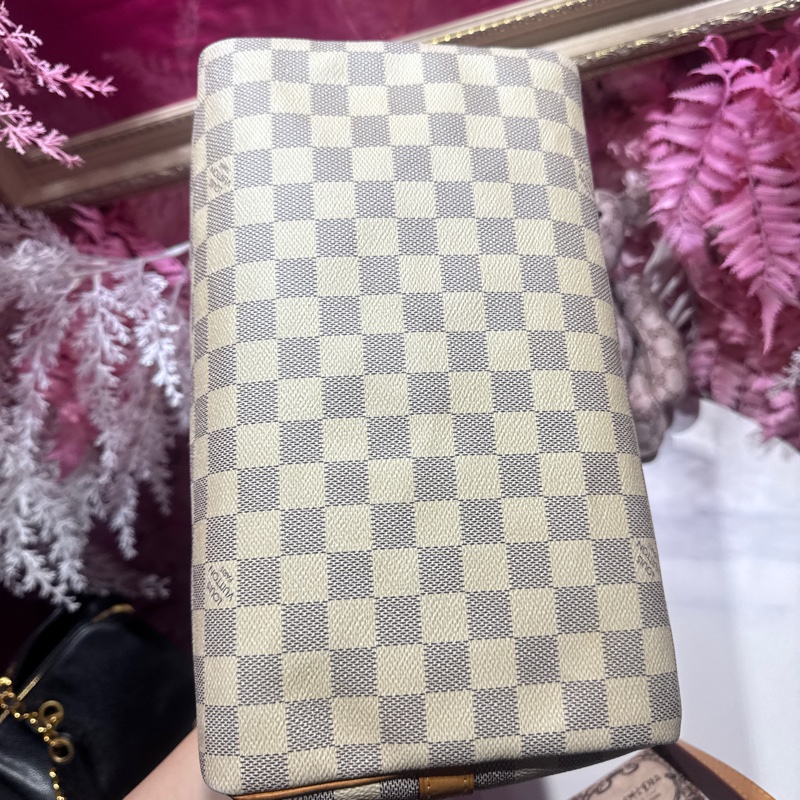 Lv白棋盤格speedy30背袋/王吉娜古董精品-7
