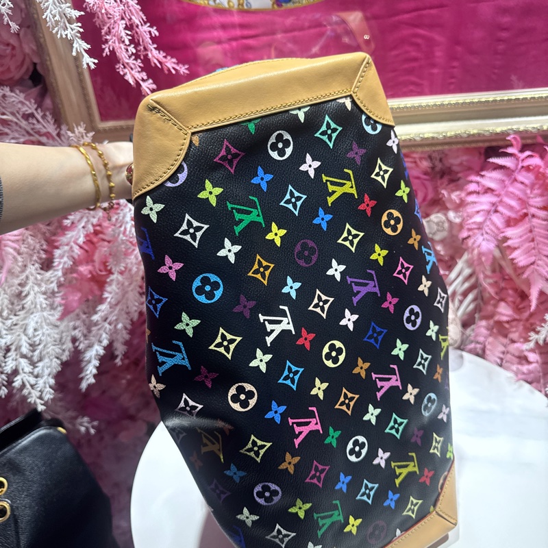 Lv 黑三彩肩背包/王吉娜古董精品-9