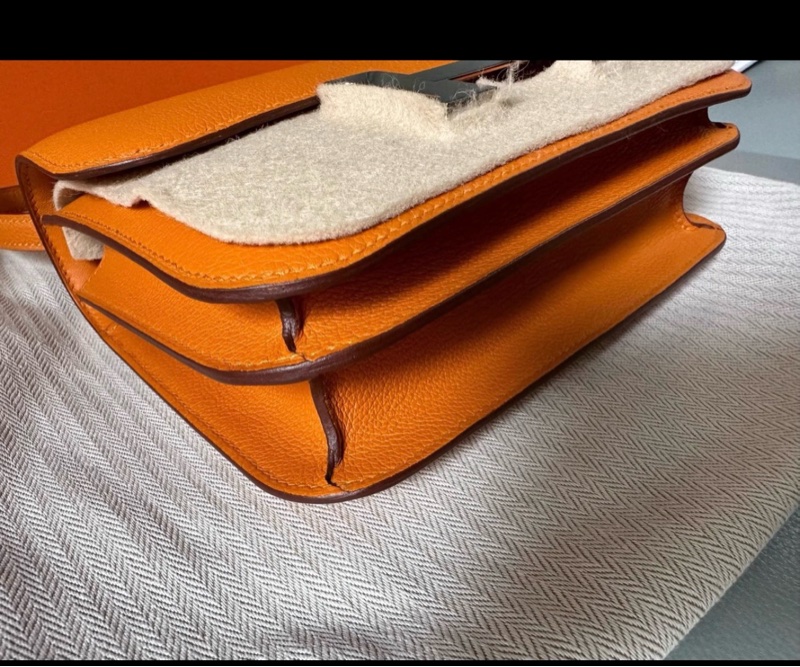 有購證🩷 Hermes mini Constance 19，EC皮C刻橙黃色銀扣，配有防塵袋、小票盒子-2