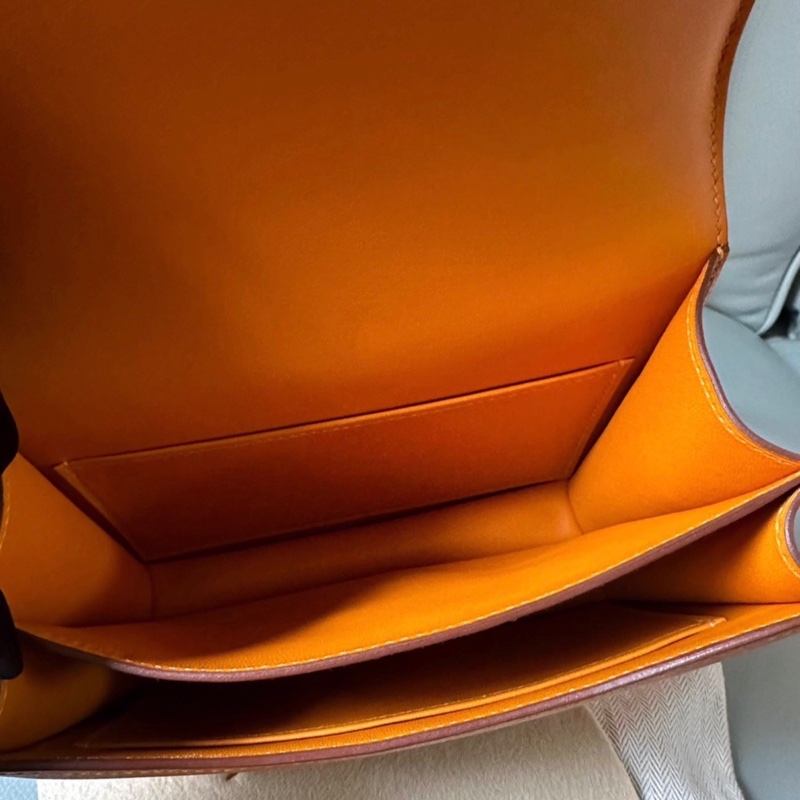 有購證🩷 Hermes mini Constance 19，EC皮C刻橙黃色銀扣，配有防塵袋、小票盒子-4