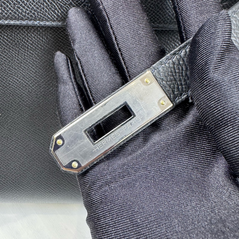 Hermes 愛馬仕黑銀Birkin 30 Ep皮-14
