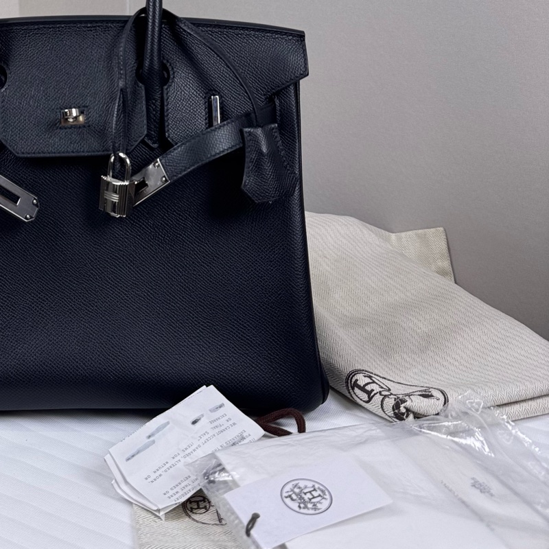 Hermes 愛馬仕黑銀Birkin 30 Ep皮-19