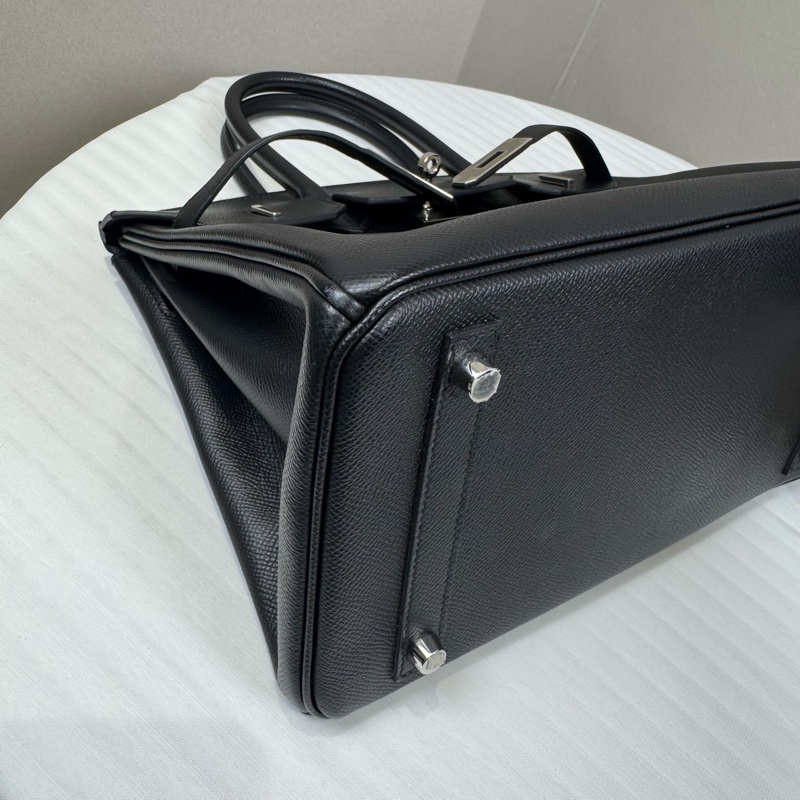 Hermes 愛馬仕黑銀Birkin 30 Ep皮-5