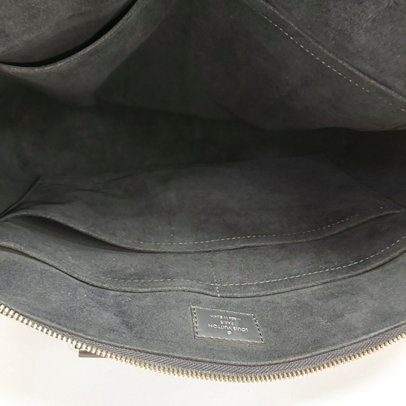 LOUIS VUITTON PORTE-DOCUMENTS 藍色塗層帆布棋盤格 電腦公事包 銀色五金可拆卸肩帶-5