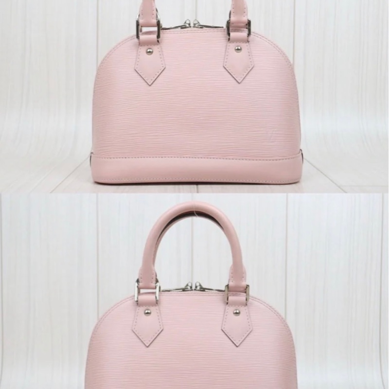 「JL精品代購」98新 LV 粉水波紋貝殼包-2