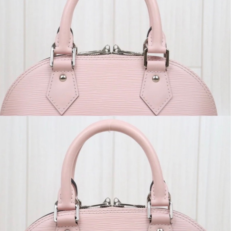 「JL精品代購」98新 LV 粉水波紋貝殼包-4