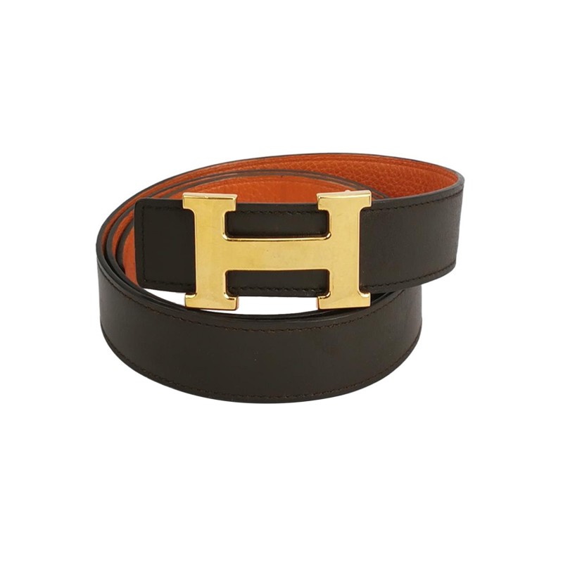 HERMES 牛皮拼色H皮帶 雙面腰帶-0