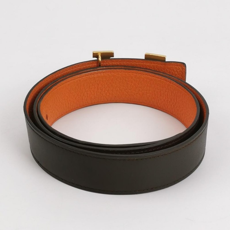 HERMES 牛皮拼色H皮帶 雙面腰帶-1