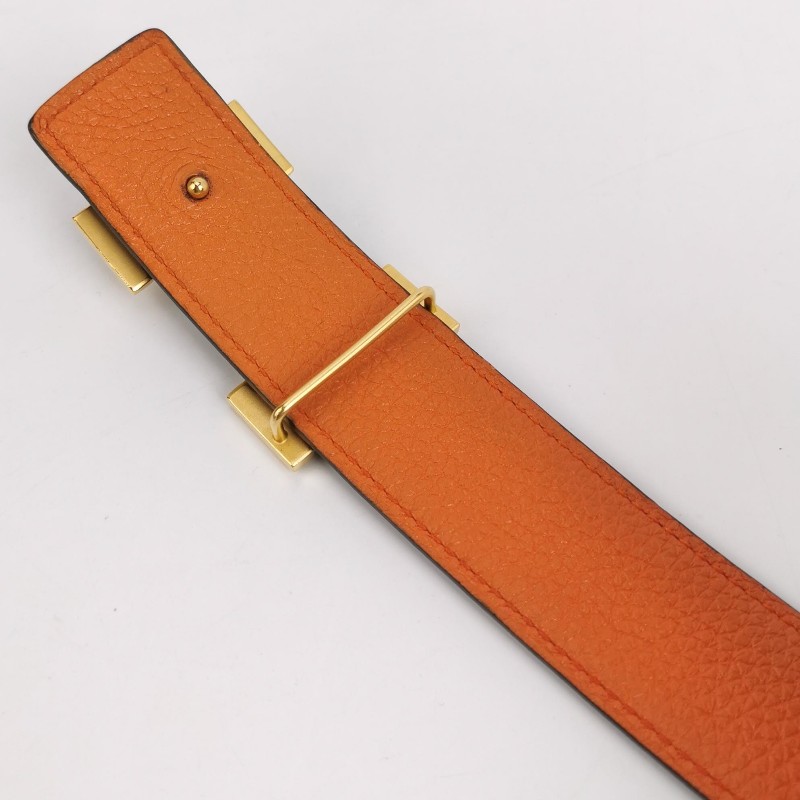HERMES 牛皮拼色H皮帶 雙面腰帶-2