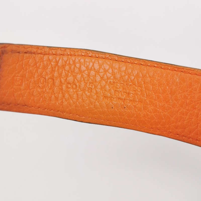 HERMES 牛皮拼色H皮帶 雙面腰帶-3