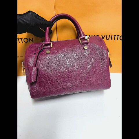 LV speedy25酒紅色手提包