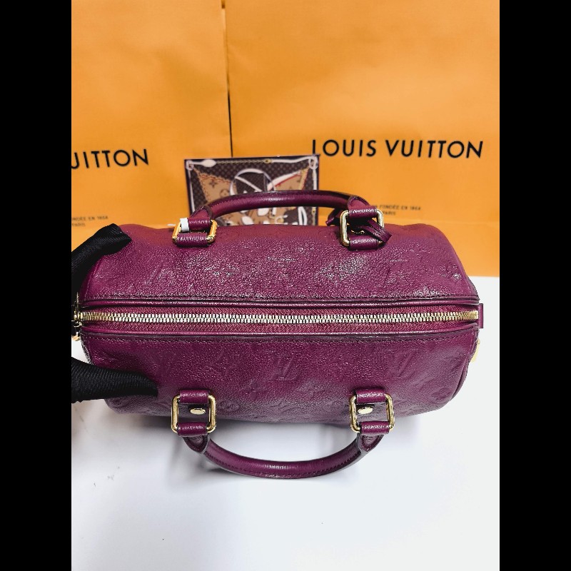 LV speedy25酒紅色手提包-2