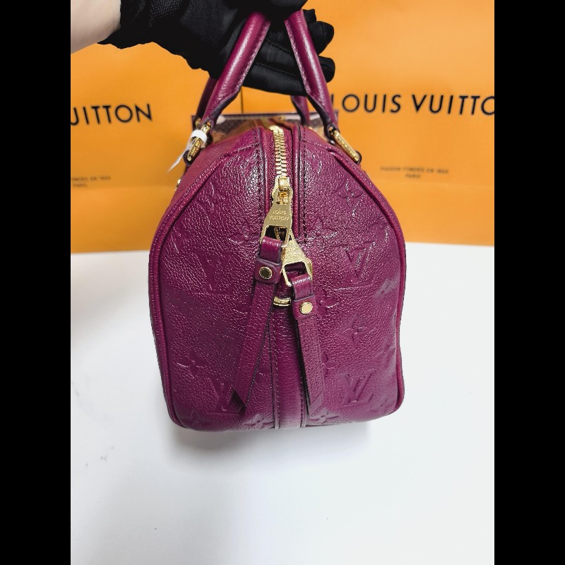 LV speedy25酒紅色手提包-3