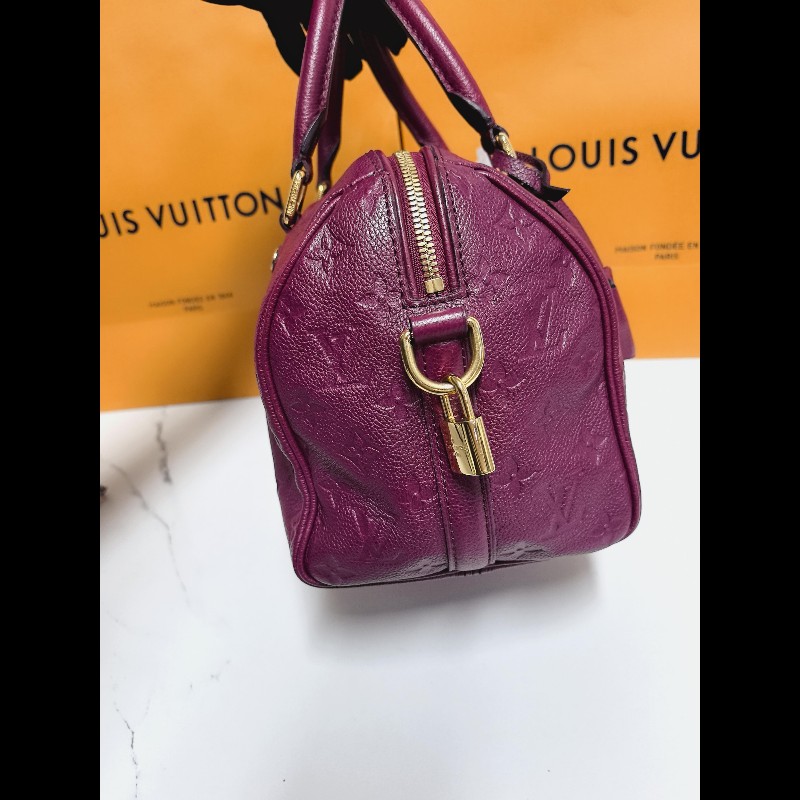 LV speedy25酒紅色手提包-5