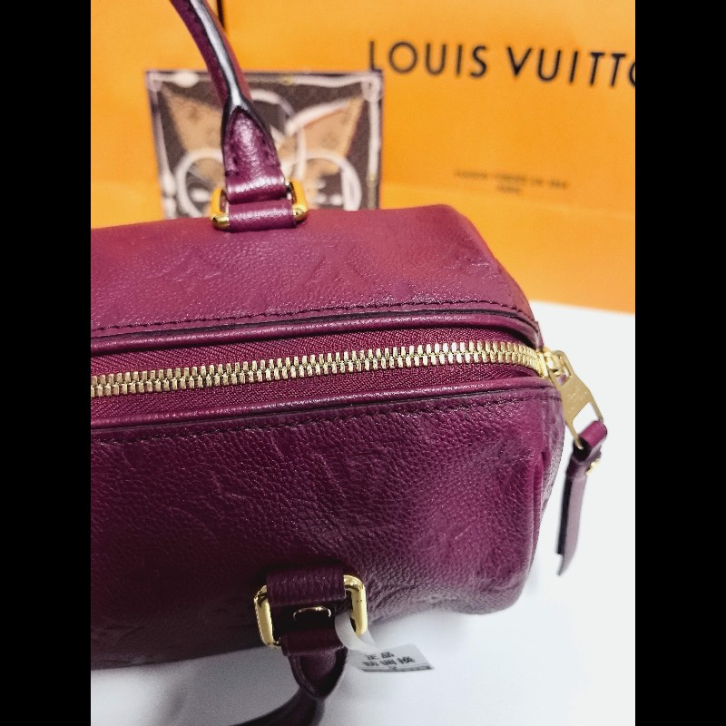 LV speedy25酒紅色手提包-9