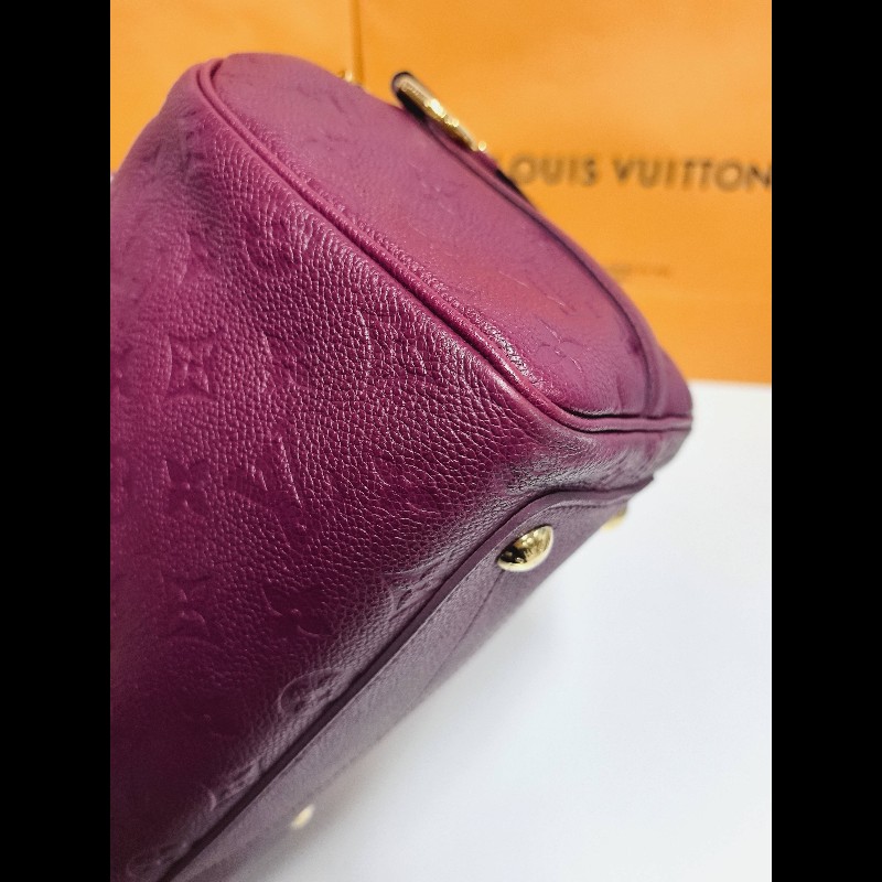 LV speedy25酒紅色手提包-16