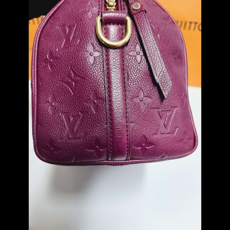 LV speedy25酒紅色手提包-20