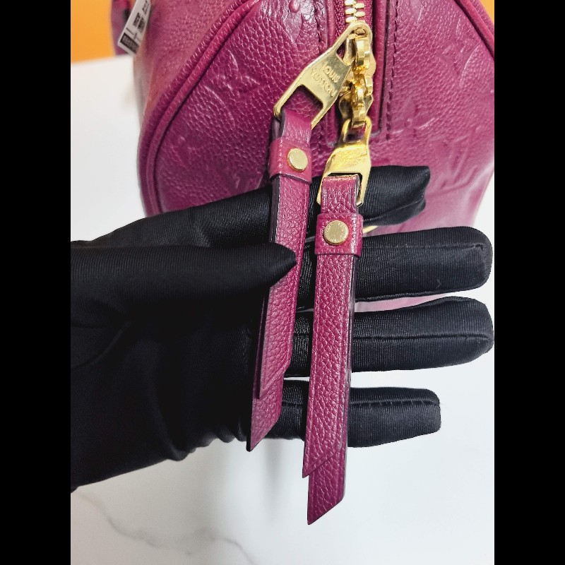 LV speedy25酒紅色手提包-22