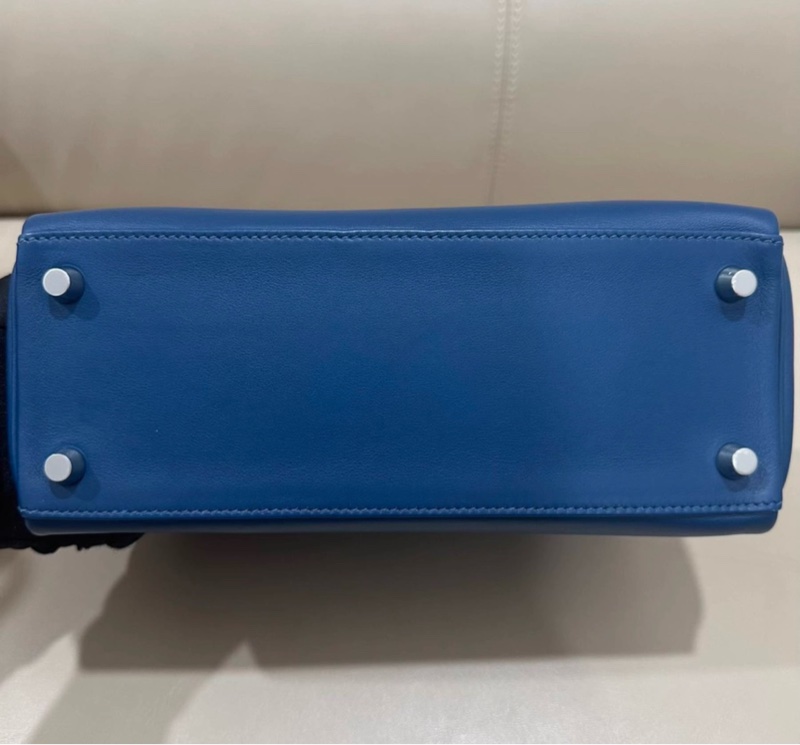 Hermes Kelly 25 海藍色 銀扣-1