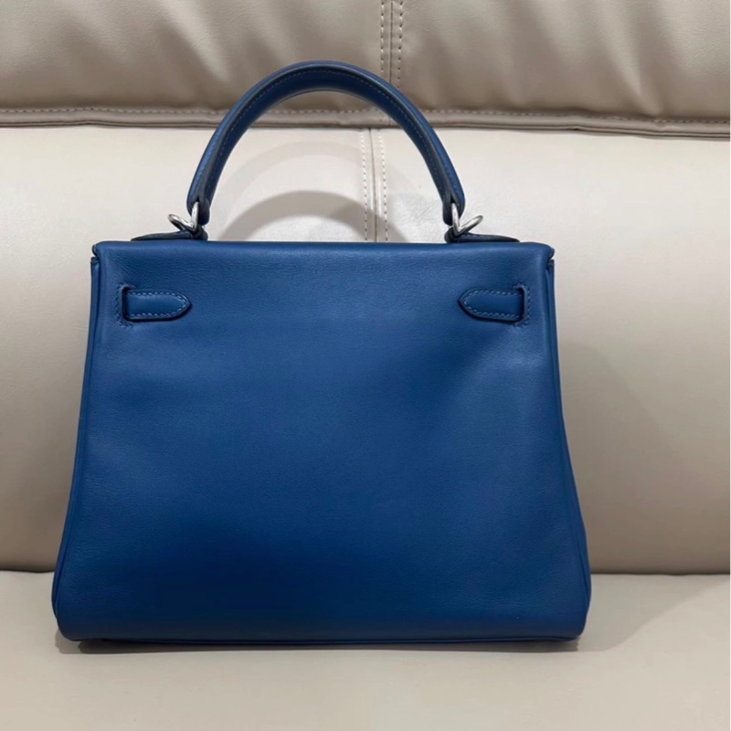 Hermes Kelly 25 海藍色 銀扣-3