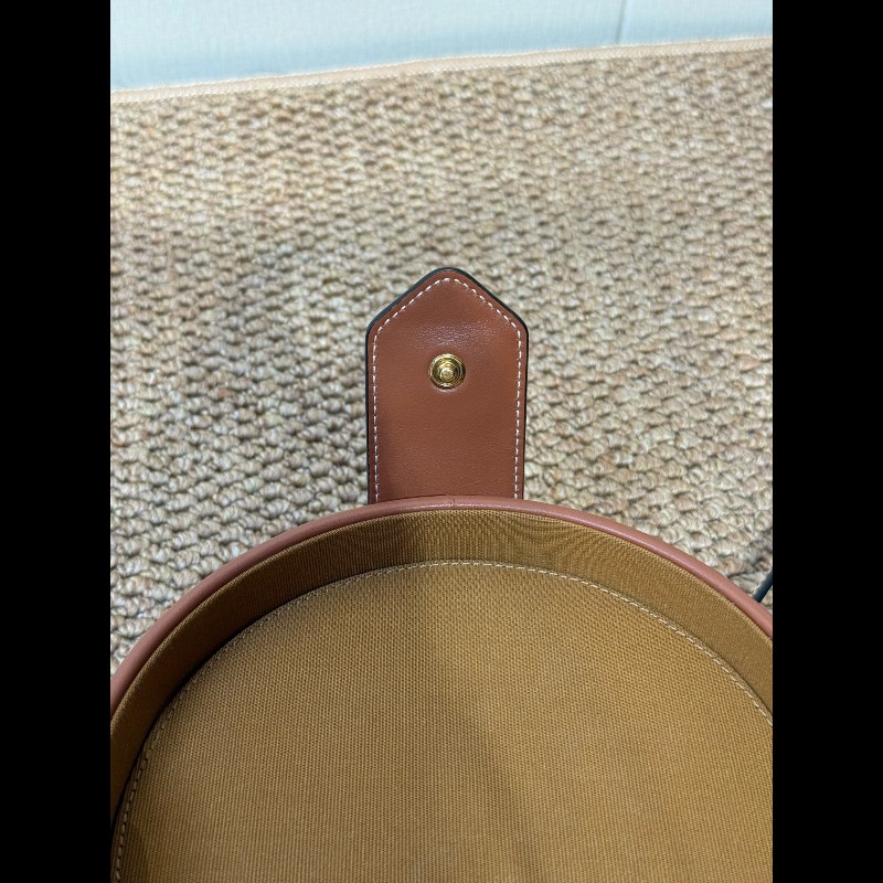 Celine 飯盒包凱旋門logo 中號 黃褐色-9