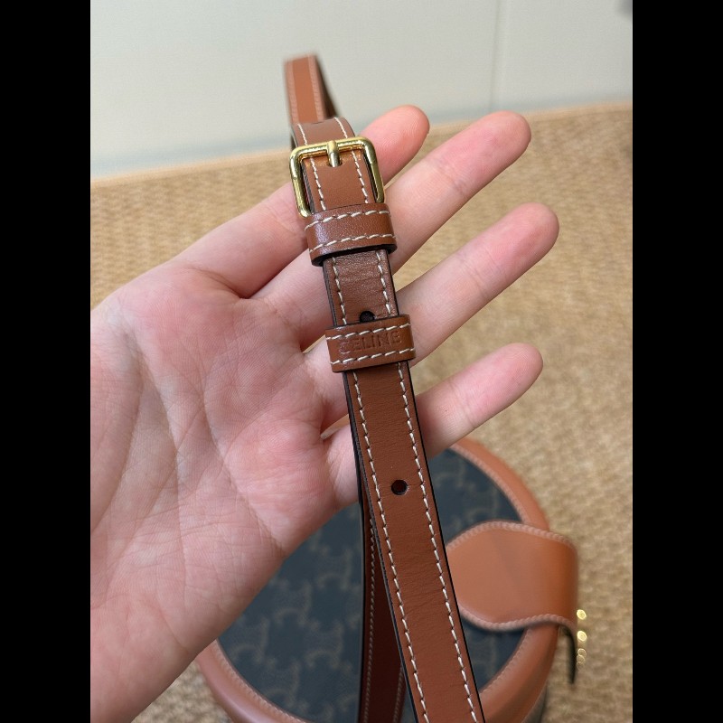 Celine 飯盒包凱旋門logo 中號 黃褐色-22